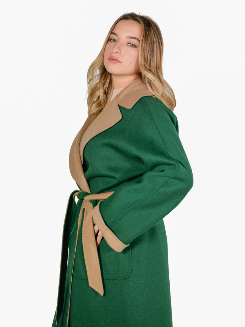 CAPPOTTO IN LANA CON CINTURA REVERSIBILE