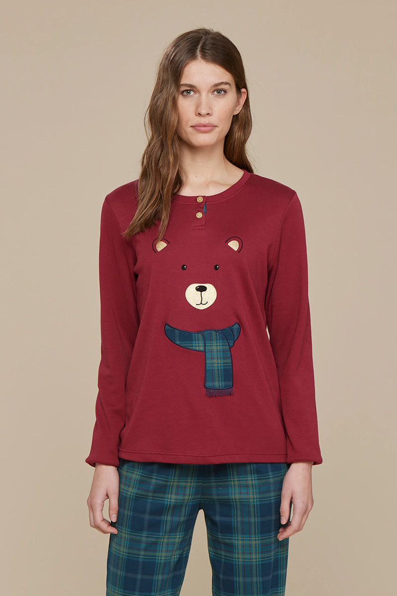 Pigiama donna caldo cotone xmas bear