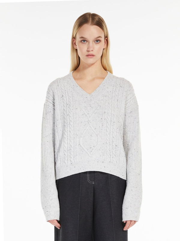 Maglia crop in filato di lana maxmara leisure