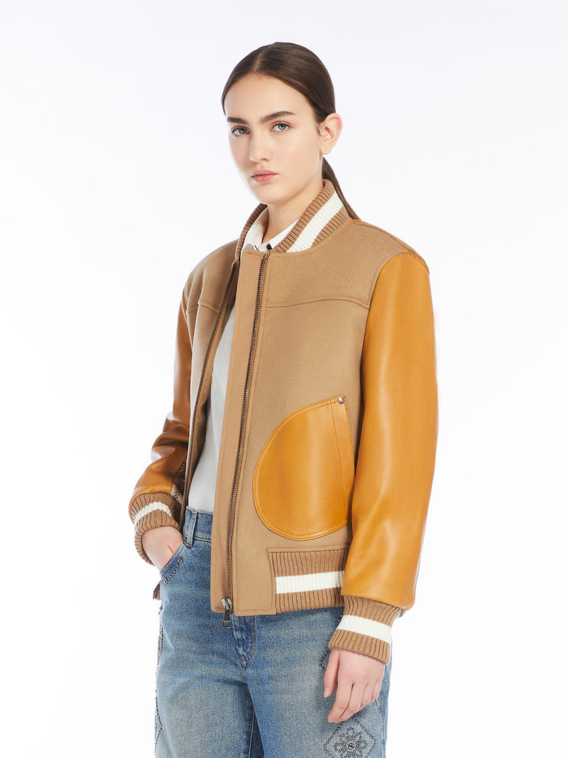 Bomber in lana, velluto e pelle weekend maxmara