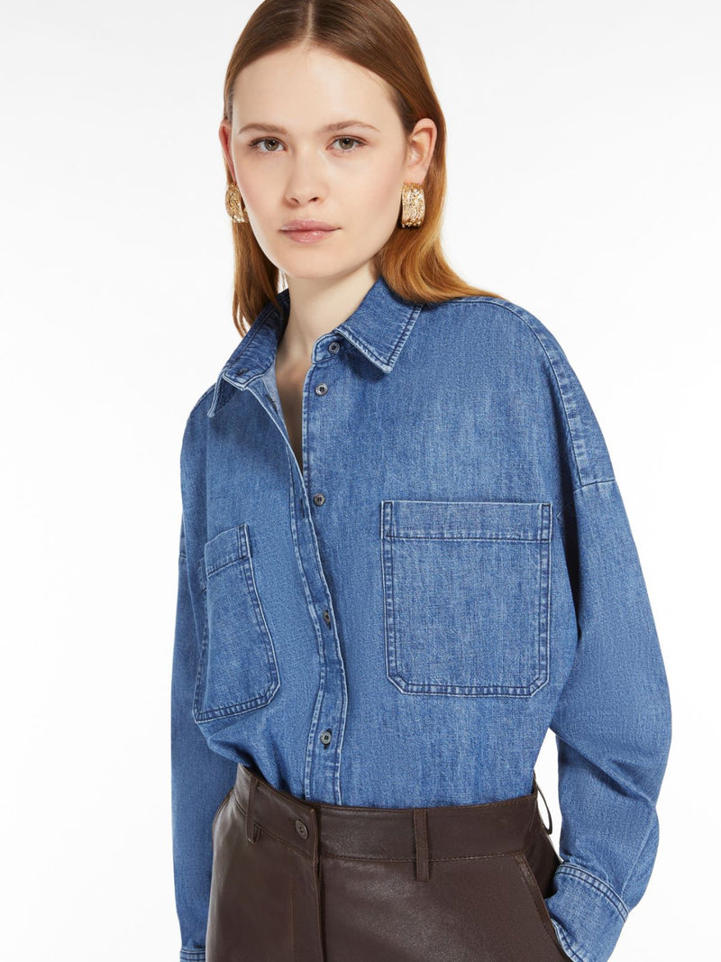 Camicia crop in denim di cotone WEEKEND MAXMARA