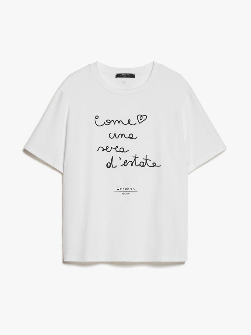 T-SHIRT IN COTONE CON LETTERING RICAMATO  weekend maxmara